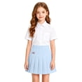 thumbnail image 2 of School Uniform Skirts Solid Bow Embroidery Pleated Mini Skirt High Waist Tennis Skirts, 2 of 5