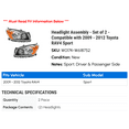 thumbnail image 2 of Headlight Assembly - Set of 2 - Compatible with 2009 - 2012 Toyota RAV4 Sport 2010 2011, 2 of 2