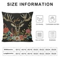 thumbnail image 5 of BANET  Flax Throw Pillow Cover Floral Antlers in The Bohemian Vintage Deer Horns Decorated Pillowcase Home Decor Square Pillow Case Cushion Cover 20x20in, 5 of 5