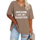 thumbnail image 1 of Fiudx Ropa de Mujer Camiseta Deportiva de Verano de Gran Tamaño con Cuello En V y Manga Corta para Mujer, 1 of 4