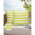 thumbnail image 6 of Pack of 2 Outdoor Pillow Covers, Yellow and White Stripes Waterproof Square Throw Pillowcase Cushion Decorative Pillow Covers for Couch Patio Tent, 24x24 in, 6 of 6