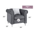 thumbnail image 2 of Glory Furniture Raisa Velvet Chair in Gray, 2 of 6