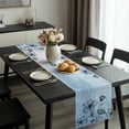 thumbnail image 2 of Blue Flower Table Runner 36 Inches Long, Retro Gradient Texture Painting Plant Leaf Kitchen Coffee Dining Table Decoration for Home Party Birthday Wedding Home Decor 13x36 Inches, 2 of 8