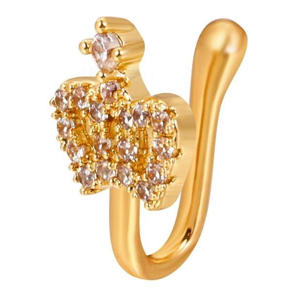 Fiudx Ofertas relampago Anillos de nariz con clip para mujeres, aro de nariz sin perforación, manguito de nariz ajustable
