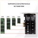 thumbnail image 3 of Tarjeta adaptadora M.2 SATA a PCIE Hugtrwg doble disco compatible con SSD M.2, 3 of 9