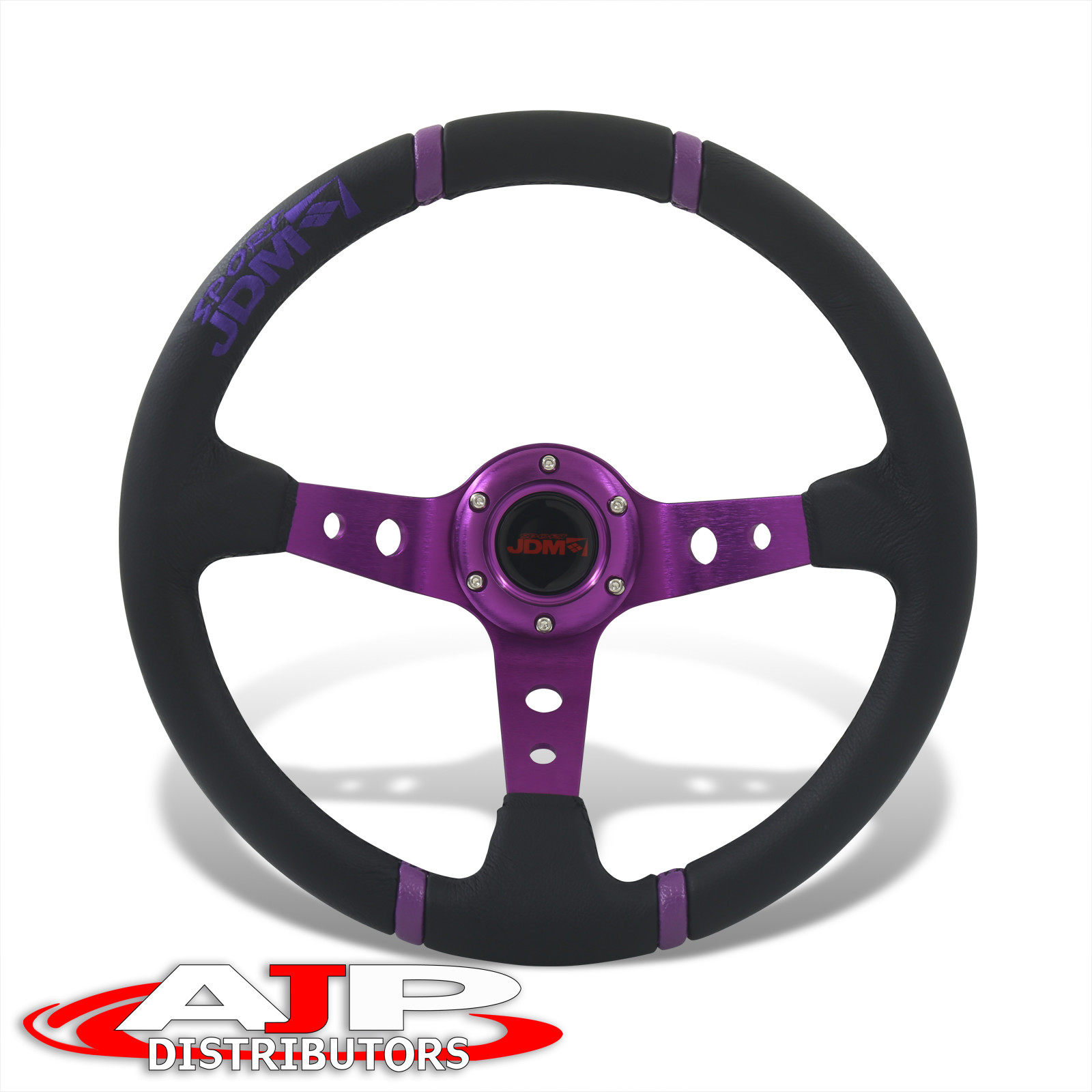 Automotive Purple center JDM 3 Ring 350mm Deep Dish Steering Wheel 6 Bolt Universal Custom