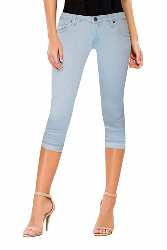 ladies denim capri jeans