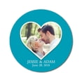 thumbnail image 1 of Darling Souvenir Round 45 Pcs Heart Custom Photo Labels Save The Date Stickers Personalized Bride Groom Names And Date Envelope Seals - Turquoise, 1 of 4