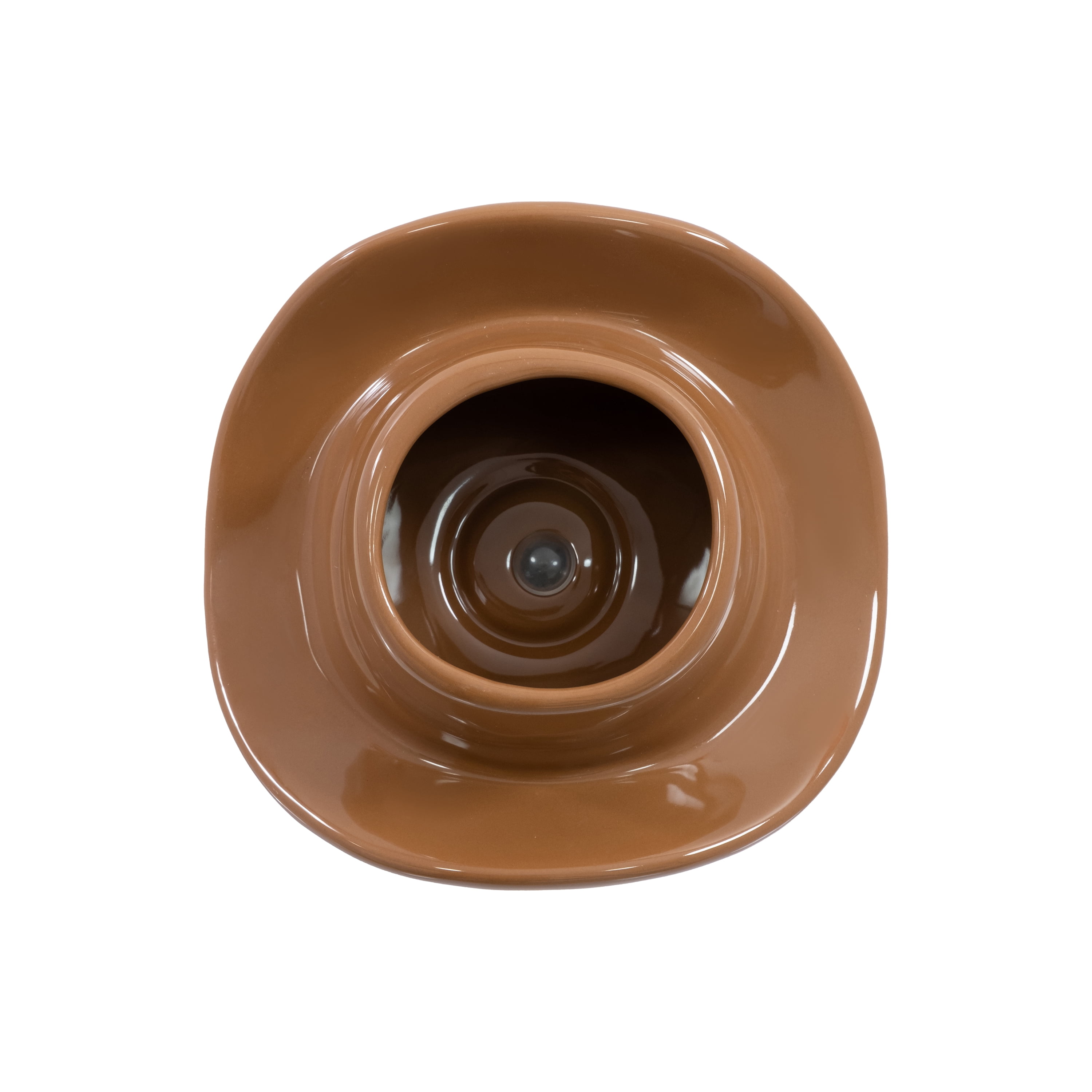 Mainstays Brown Ceramic Cowboy Hat Planter, 6.8 in x 7.1 in x 3.2 in