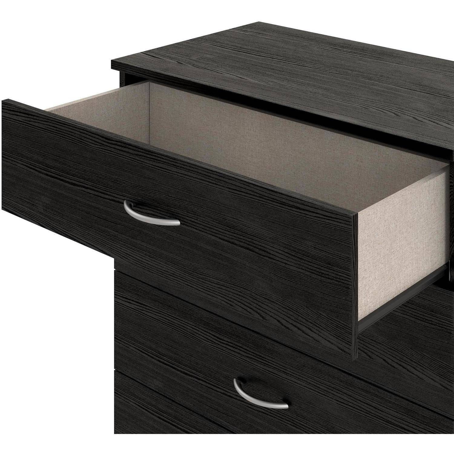Ameriwood Home Crescent Point 4 Drawer Dresser, Multiple Colors - Black