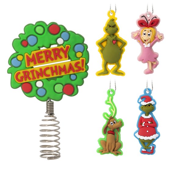 Hallmark Dr. Seuss's How the Grinch Stole Christmas! Mini Christmas Tree Topper and Ornaments, Set of 5