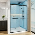 thumbnail image 2 of 50-54" W x 72" H Double Sliding Shower Door, Aluminum Frame, Matte Black Semi-Frameless Bathroom Door, 2 of 9