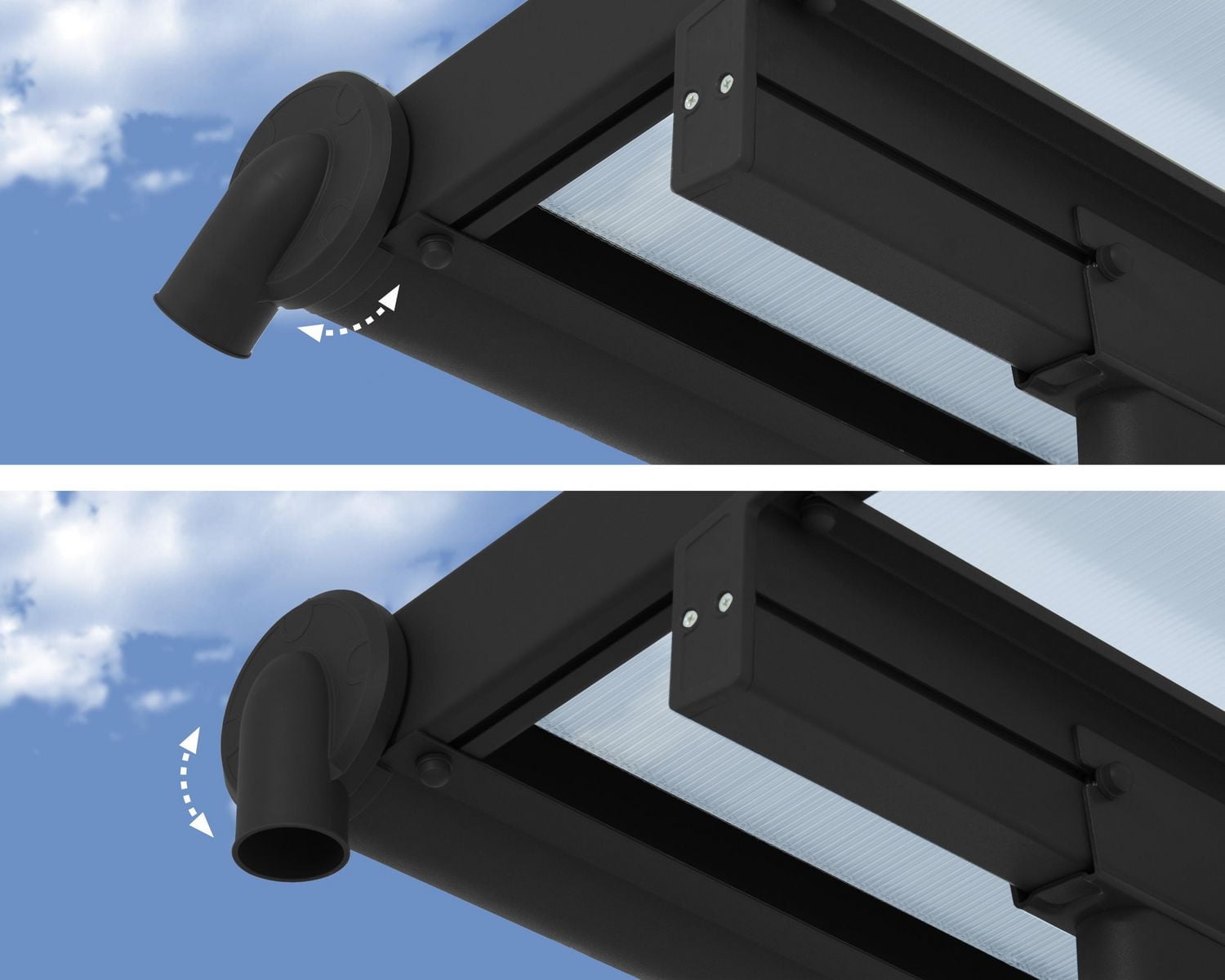 CANOPIA by PALRAM Housse de patio en aluminium Olympia, 10 pi x 24 pi, gris