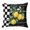 Black Yellow, variant on Throw Pillow Covers, Summer Lemons 24x24 Pillow Covers for Couch/Sofa/Bed, Vintage Botanical Fruit Branch Black Plaid Decorative Square Linen Cushion Pillowcase for Home Decor