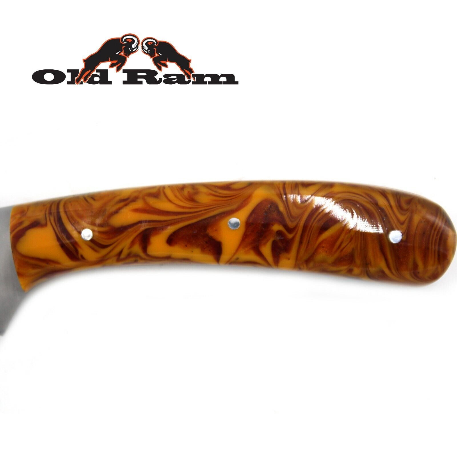 Old Ram Collection Heavy Duty Fixed Blade Skinner Knife w/ Leather Sheath
