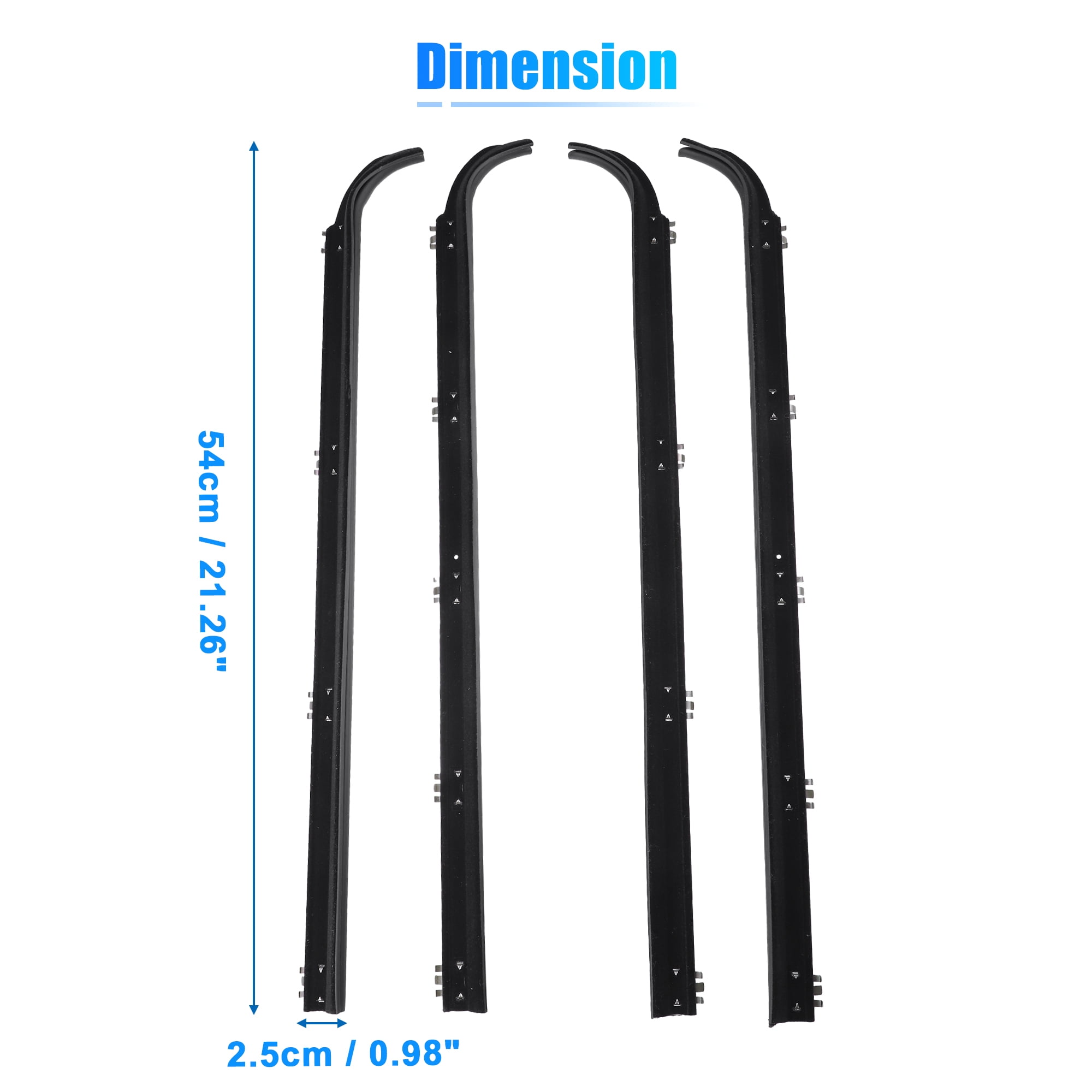 Unique Bargains 4Pcs Weatherstrip Window Trim Seal Belt for Ford F150 F250 F350 84-97