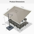 thumbnail image 6 of PURPLE LEAF 9' X 11.5' Rectangle Cantilever Umbrella with Base Outdoor Large Aluminum Patio Umbrella with 3-Year Fade Resistance Recycled Fabric and 360-degree Rotation for Pool Garden Ash Mocha, 6 of 14