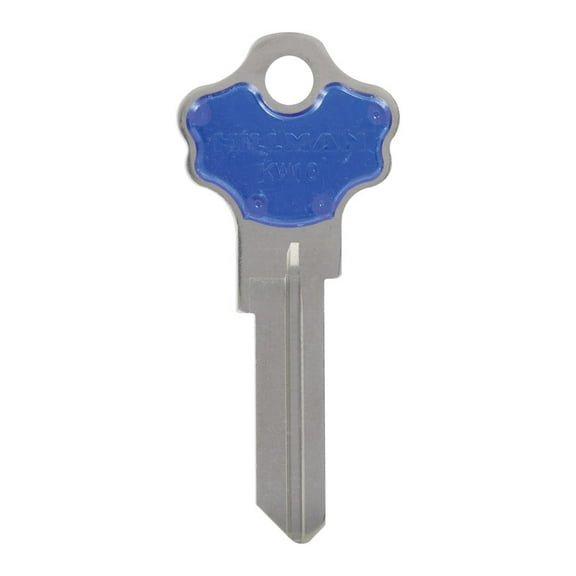 Hillman 5969522 Colorplus Traditional Key House & Office Blank Single Sided Universal Key - Blue & Silver, Pack of 5