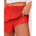 thumbnail image 5 of Pinspark Women's High Waisted Running Shorts Mesh Liner Athletic Shorts Quick Dry Gym Workout Shorts with Zip Pocket, 5 of 6