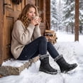 thumbnail image 3 of Ablanczoom Snow Boots Women: Winter Shoes Woman Ankle Outdoors Booties with Warm Faux Fur, 3 of 9