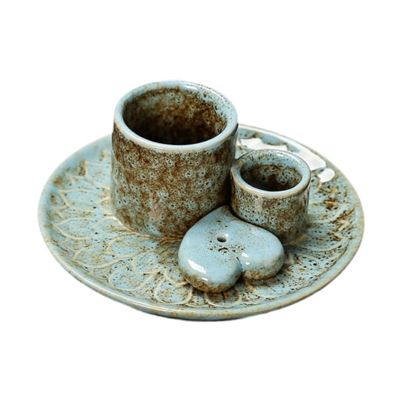 relayinert Incense Burner Candle Holder Home Furnace Santo Sage Palo Holder Furnishings Blue