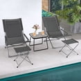 thumbnail image 2 of Gymax 5-Piece Patio Sling Chair Set Folding Lounge Chairs w/ Coffee Table Yard Poolside, 2 of 9