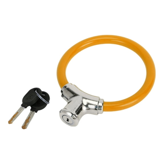 Unique Bargains Bicycle Lock Portable Ring Cable Anti-Theft Bike Lock Stackable Mini Ring Lock 42cm Orange 1 Pc