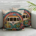 thumbnail image 3 of JEUXUS Groovy Bus Throw Pillow Case Funny Cushion Case,Gife for Teen Girl Boy,Woman,Child, Preppy Themed Room Decorate Home Sofa Bedroom Reading Room, 3 of 5