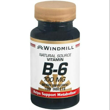 Windmill Vitamine B-6 100 mg Comprimés 100 Comprimés (Pack de 6)