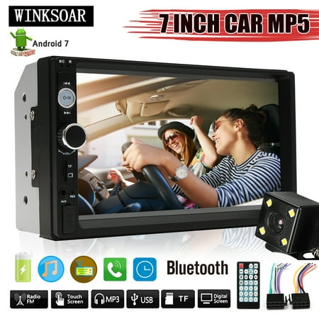 Dual Electronics 7 inch Multimedia Touch Screen Double Din Car Stereo with Built-In bluetooth MP5 Player AUX/USB/SD Ports with Rear View