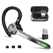 Bluetooth Headset, Wireless Bluetooth Earpiece with 500mAh Charging Case 72Hrs Talking Time, Built-in Mic for iOS Android Cell Phones, Wireless Headset V5.4 Hand-Free Headphones for Trucker/Office