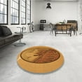 thumbnail image 3 of Ahgly Company Indoor Square Patterned Mahogany Brown Area Rugs, 3' Square, 3 of 6