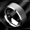 thumbnail image 6 of Tungsten Rings for Men Wedding Bands for Him 8mm Brushed Silver, 6 of 6