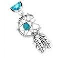 thumbnail image 2 of Belly Button Ring Dream Catcher Woven Star Design Bead Feathers Fancy Navel, 2 of 6