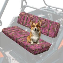 Uorisanigo UTV Seat Cover for Mule Seat Accessories Parts, Pink Hunting Camo Print UTV Front Bench Seats Cover Compatible with Kawasaki Mule 4000 2009-2025, Full Protection