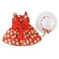 thumbnail image 3 of PEASKJP Toddler Girl Floral Print Puff Sleeve Smocked Sun Dress Beach Dresses Red, Sizes 11, 3 of 4