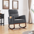 thumbnail image 2 of Alden Design Upholstered Rocking Accent Chair, Gray, 2 of 9