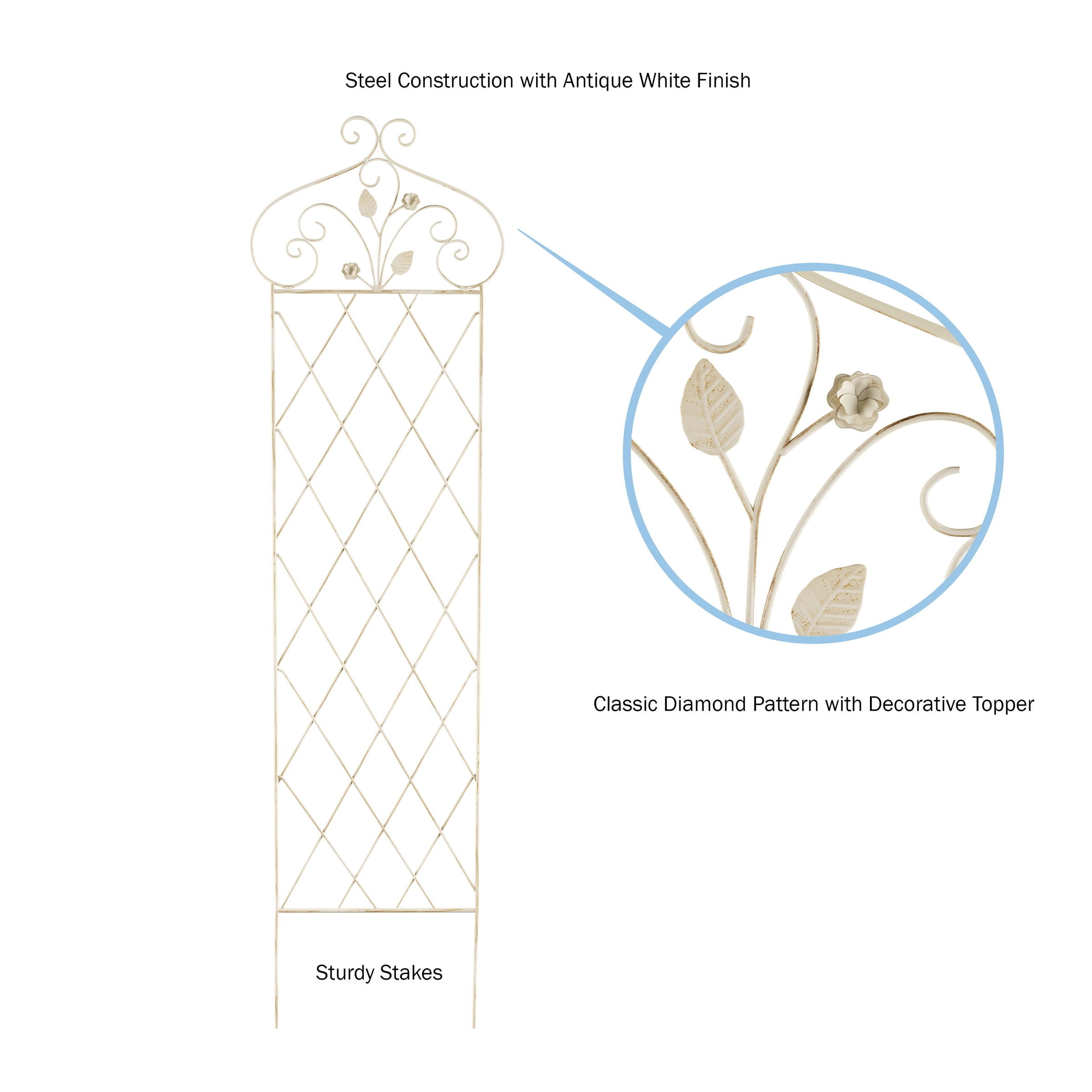 Pure Garden Garden Trellis 65 in x 1.8 in White Thermoplastic Elastomer Rectangle Trellises
