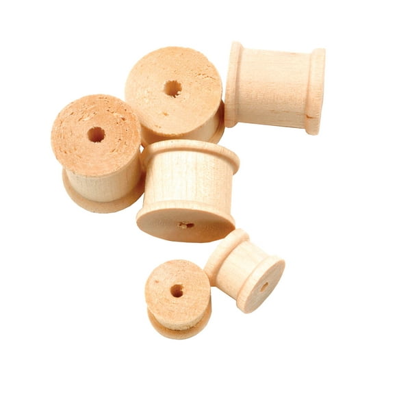 PACON CORP 247897 Chenille Kraft Wood Craft Spool Assortment, 1 - 3 in, Pack of 144