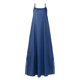 thumbnail image 4 of Tirantes de moda para mujer Vestido de tubo de mezclilla suelto sexy Falda larga dividida Pompotops  qyievc872, 4 of 6