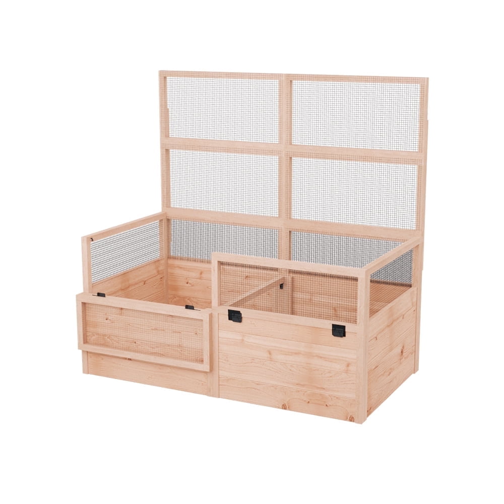 Outdoor Living Today Raised Garden Bed with Mini Greenhouse Western Red Cedar 6x3 1-Pack
