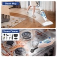 thumbnail image 2 of Mopa a vapor para limpieza de pisos, limpiador de vapor de mano multiusos 10 en 1 desmontable para vinilo, laminado, alfombra, lechada de piso duro con 2 almohadillas para orejas, cable de 25 pies,, 2 of 5