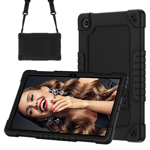 FIEWESEY for onn. 11" Tablet Pro 2023 Case Built in Kickstand Hybrid Protective Case Shell & Shoulder Strap for onn. 11" Tablet Pro/Walmart onn. 11" Tablet Pro 2023 Model 100110027 - Black