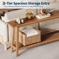 thumbnail image 3 of 70.9 Inch Console Table for Entryway, Extra Long 2-Tier Narrow Sofa Table Behind Couch, Industrial Farmhouse Entry Table for Living Room, Hallway, Foyer, Natural, 3 of 8