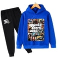 thumbnail image 5 of Conjunto de 2 piezas de sudaderas con capucha y pantalones largos de dibujos animados para niños, juego de Gta 5, ropa para niños de 4 a 14 años, chándal de otoño, 5 of 5