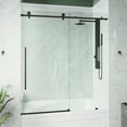 thumbnail image 2 of VIGO Elan E-Class 56 to 60 in. W x 66 in. H Sliding Frameless Tub Door in Matte Black with 3/8 in. (10mm) Clear Glass, 2 of 13