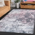 thumbnail image 3 of SAFAVIEH Malibu Dalia Distressed Polyester Area Rug, Plum/Black, 6' x 6' Square, 3 of 13