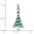 thumbnail image 2 of 14K White Gold Enamel Green Christmas Tree w Red Star Charm Material Primary - Brilliant Delicate Refined Perfect for adding elegance to any outfit, 2 of 2