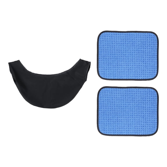 Uxcell Microfiber Bowling Ball Shammy Pad 10" x 8", Bowling Ball Towel with Seesaw Bag, Blue 2 Pack