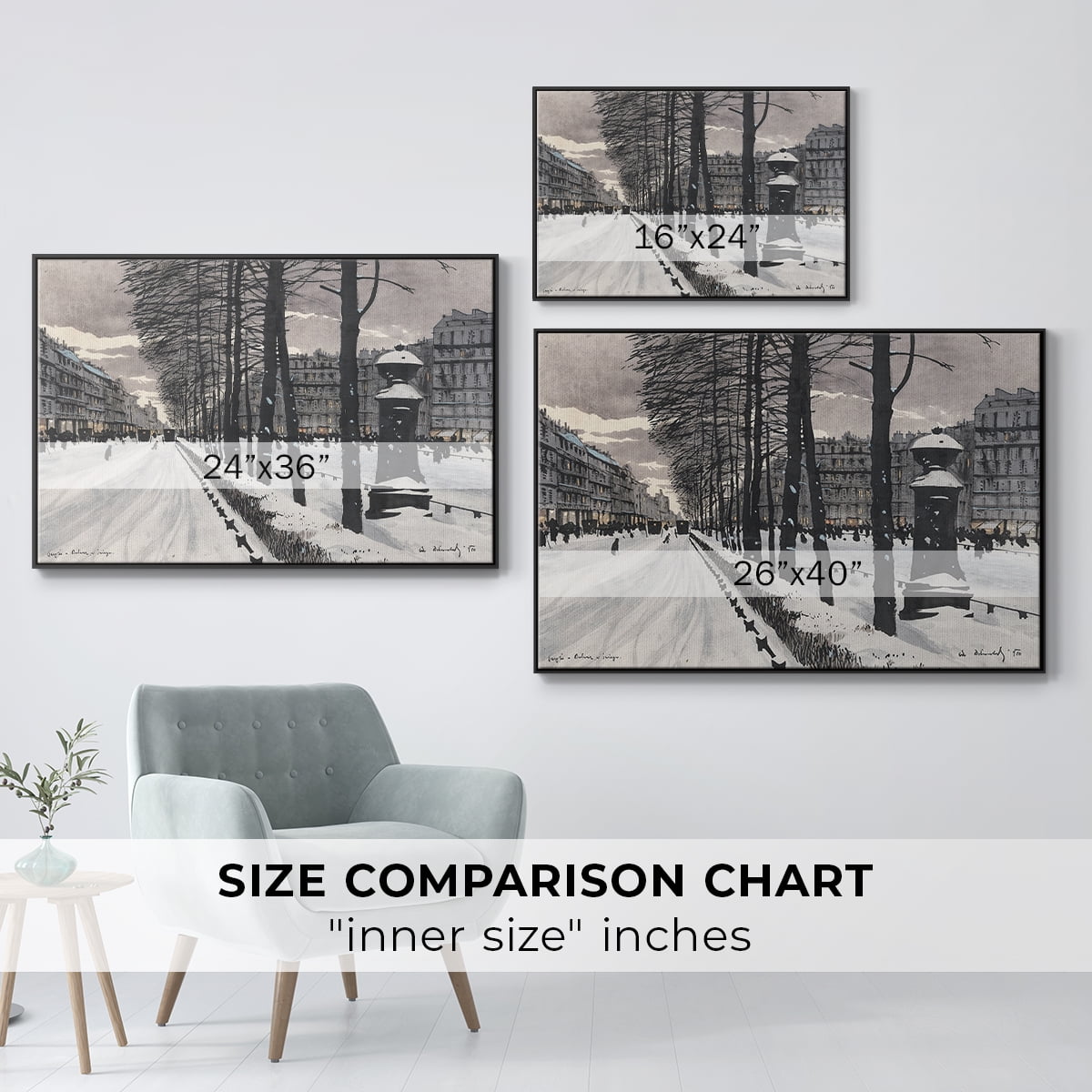 Vintage Landscape-CCLXXI By Wexford Home Framed in Black Wood Gallery Wrapped Canvas 25 in. x 37 in.